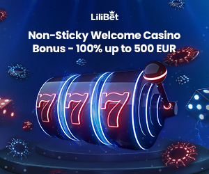 LiliBet Non-Sticky Welcome Casino Bonus 100% up to 500 EUR